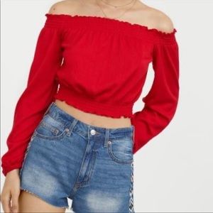 H&M off the shoulder red top